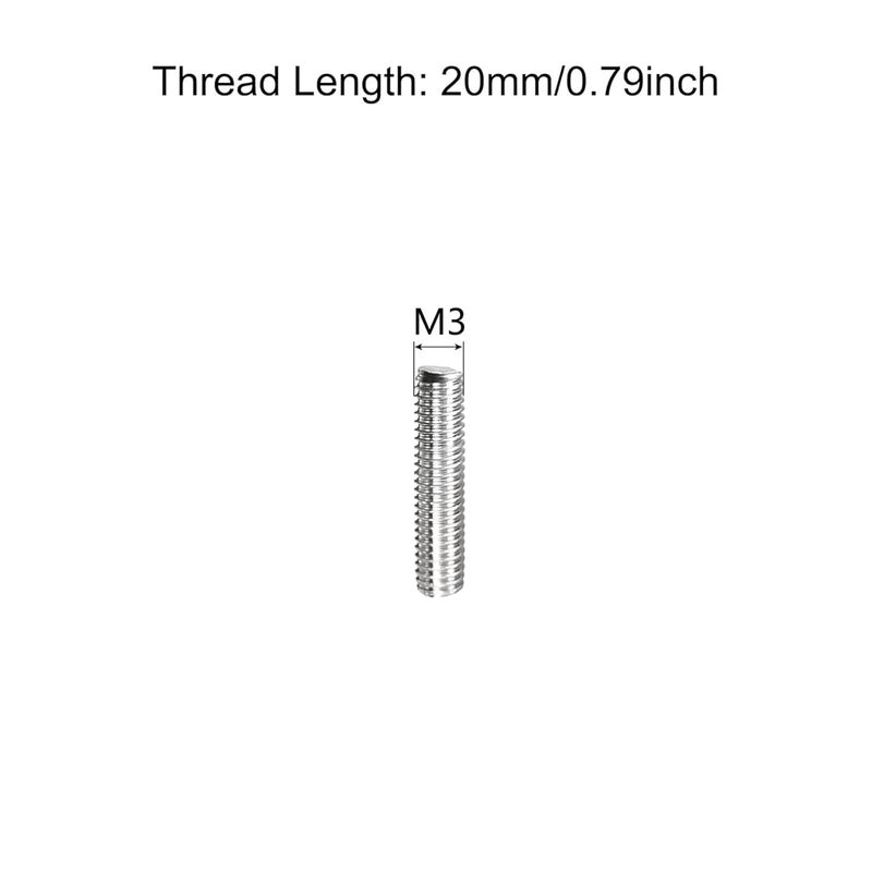 TOP-VIGOR 20Pcs M3-0.5 x 20mm Length Fully Threaded Rod, 304 Stainless Steel Right Hand Threaded Rods, Fully Studding Rod Bar for Anchor Bolts, Clamps, Hangers and U-Bolts - Image 2